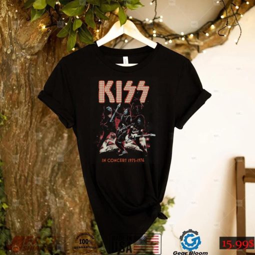 Kiss Band In Concert 1975 1976 World Tour Black Unisex Cotton T shirt