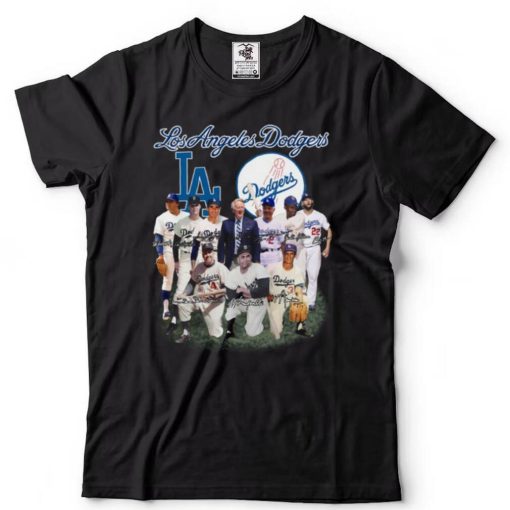 LA Dodgers legends signatures shirt