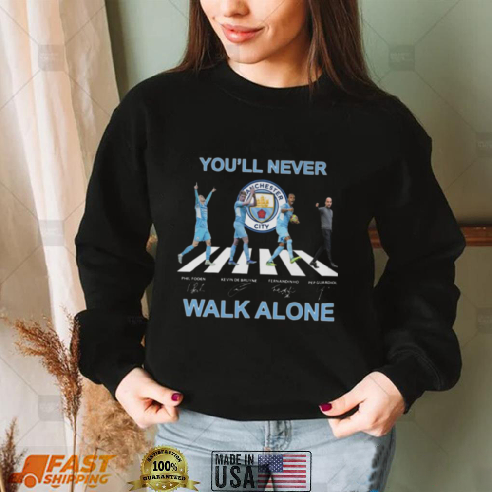 Manchester City Football Club Abbey Road Signed You’ll Never Walk Alone Shirts
