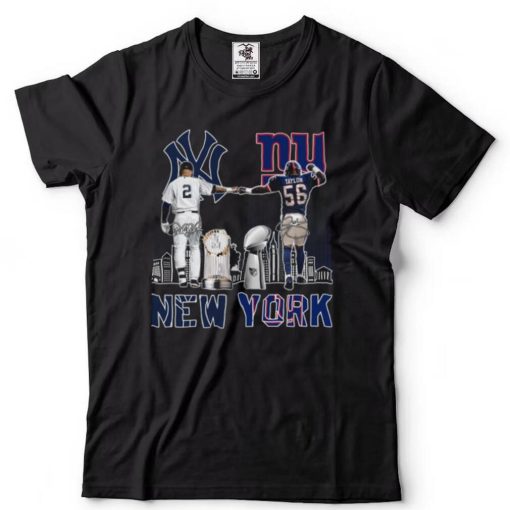 New York YankeesDerek Jeter #2_New York Giants Lawrence Taylor #56 t shirt