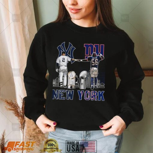 New York YankeesDerek Jeter #2_New York Giants Lawrence Taylor #56 t shirt