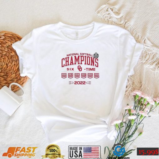 Oklahoma Sooners Six Time National Softball Champions 2022 Unisex T Shirt