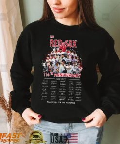 Red Sox 114th anniversary 1908 2022 memories signatures shirt