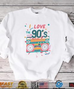 Retro I Love the 90s Boombox Playing Music Tshirt, I Love The 90s Shirt