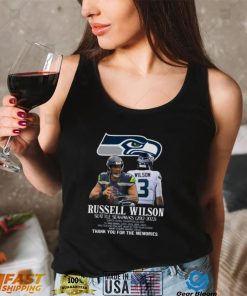 Russell Wilson Signed Seattle Seahawks 2012 2022 Thank You For The Memories Shirts