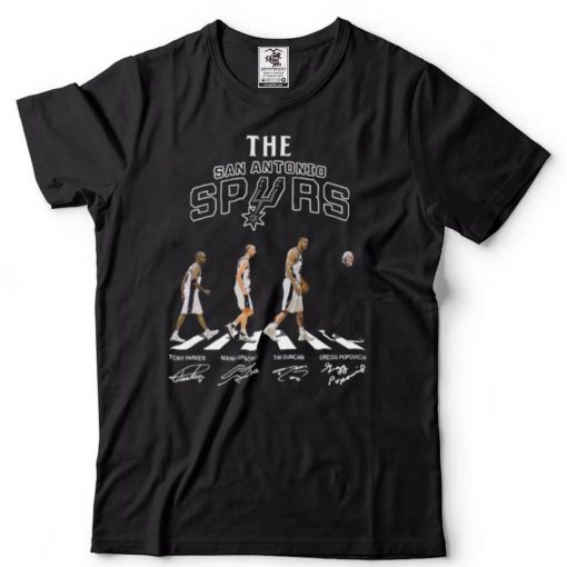 San Antonio Spurs walking Abbey Road signatures t shirt