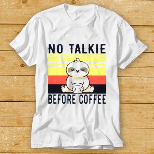 Sloth No Talkie Before Coffee Vintage T Shirt