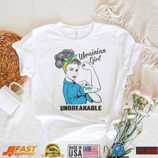 Support Ukraine Girl Unbreakable Strong Ukrainian Flag Pride T Shirt