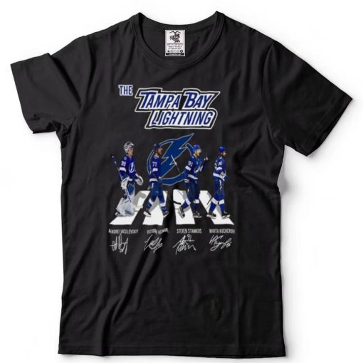 Tampa Bay Lightning walking Abbey Road signatures t shirt