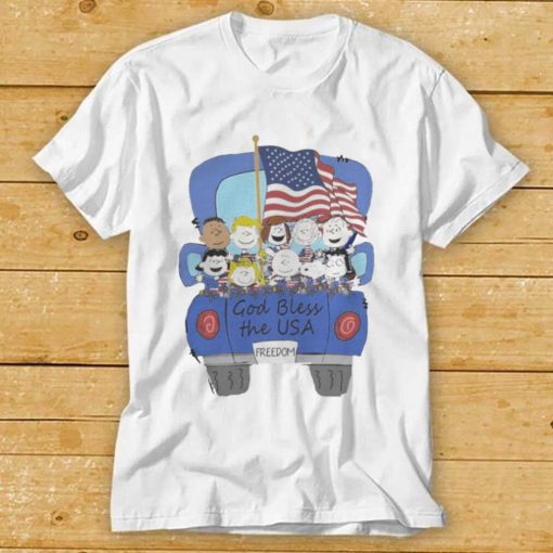 The Peanuts Characters God Bless The USA freedom 4th of July Shirts