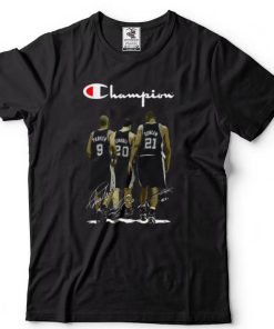 Tim Duncan #21 Manu Ginobili #20 Tony Parker #9 San Antonio Spurs signatures t shirt