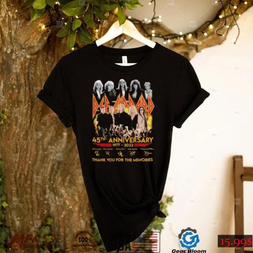 1977 2022 Def Leppard 45th Anniversary Signatures For Fans T Shirt