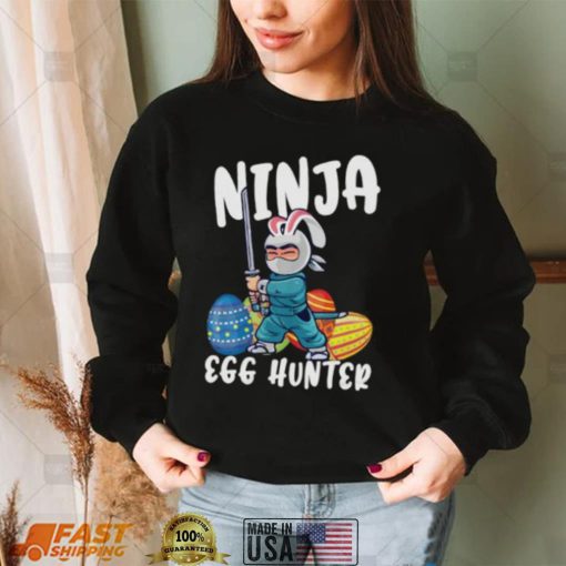 Bunny Ninja Cute Egg Hunter Easter Day Short Sleeve Unisex T Shirt