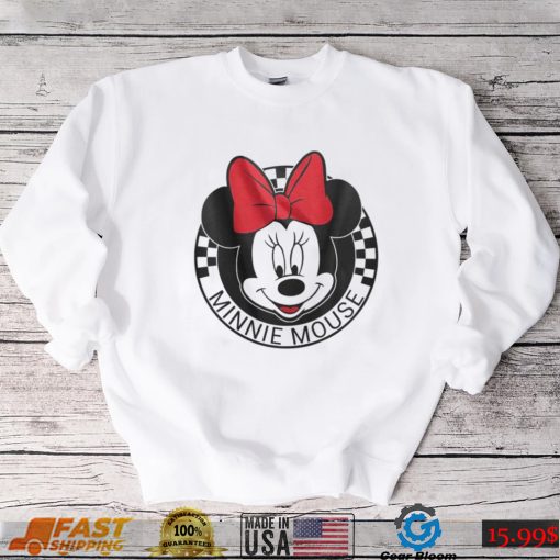 Disney Minnie Mouse Head Checkerboard T shirt