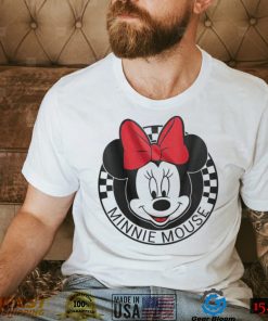 Disney Minnie Mouse Head Checkerboard T shirt