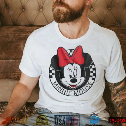 Disney Minnie Mouse Head Checkerboard T shirt