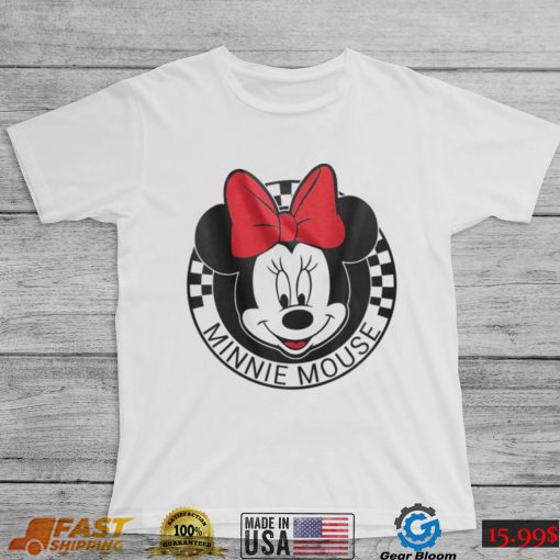 Disney Minnie Mouse Head Checkerboard T shirt