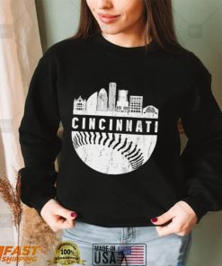 Downtown Cincinnati Ohio Skyline Baseball Shirt, Hoodie