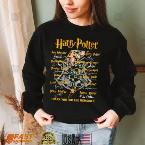 Harry Potter Names Characters Thank You For The Memories Signatures Shirt