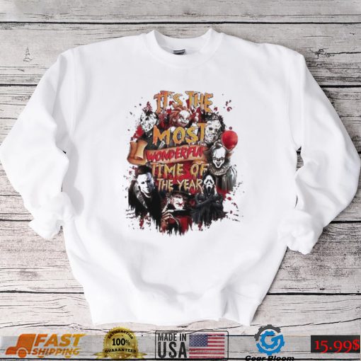 Horror Characters It’s The Most Beautiful Time Of The Year Halloween Shirt