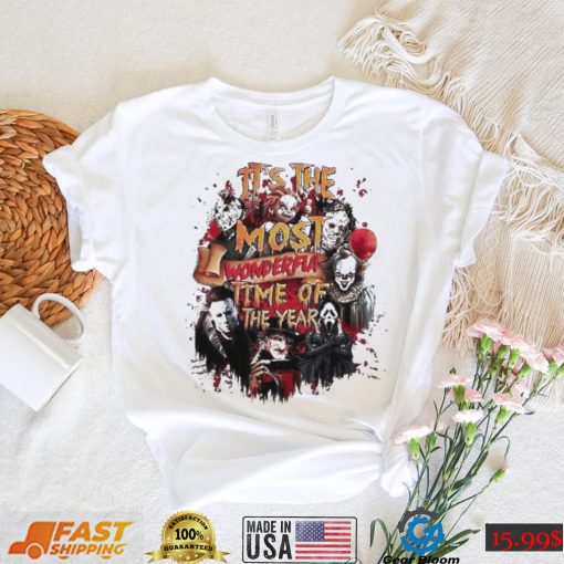 Horror Characters It’s The Most Beautiful Time Of The Year Halloween Shirt