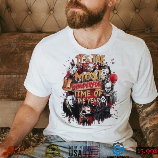 Horror Characters It’s The Most Beautiful Time Of The Year Halloween Shirt