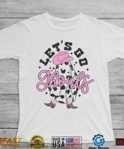 Lets Go Ghouls Halloween Spooky Western Cowgirl leopard T Shirt