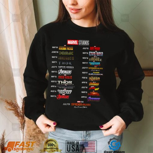 List Marvel Studios 10th Anniversary shirt