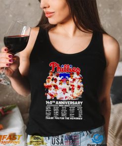 Philadelphia Phillies 140th anniversary 1883 2023 thank you for the memories signatures shirt