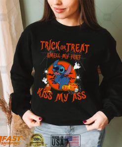 Smell My Feet Kiss My Ass Stitch Design For Halloween Graphic Trick Or Treat shirt