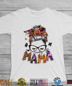 Spooky Mama Shirt Halloween Messy Bun Mom T Shirt