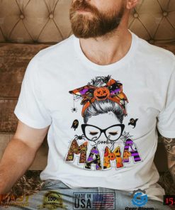 Spooky Mama Shirt Halloween Messy Bun Mom T Shirt