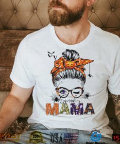 Spooky Mama Shirt Messy Bun Mom Monster Halloween T Shirt