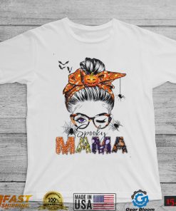 Spooky Mama Shirt Messy Bun Mom Monster Halloween T Shirt