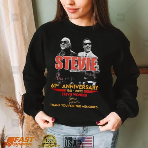 Stevie Wonder 61st Anniversary 1961 2022 Signature For Fans T Shirt