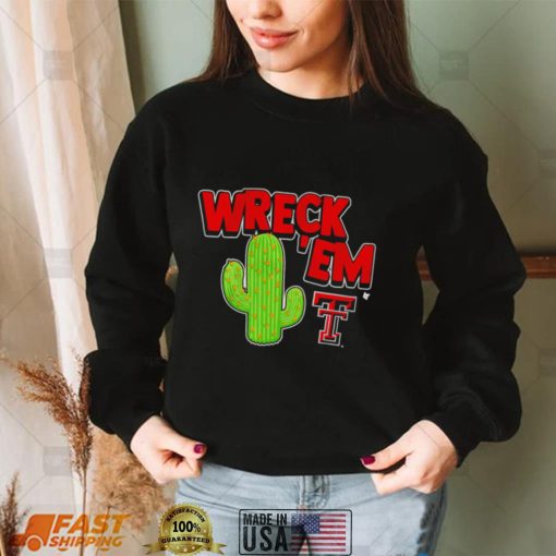 Texas Tech Red Raiders Wreck ’em cactus art shirt