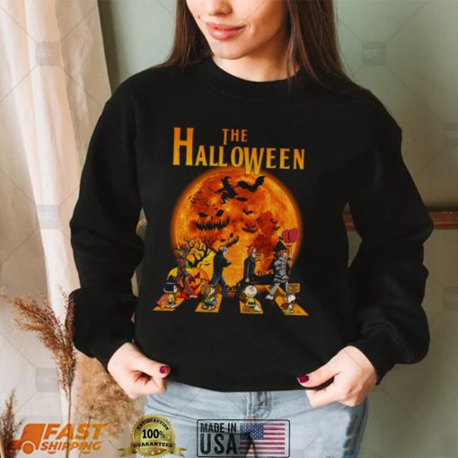 The Halloween Horror Movie And Peanuts Snoopy Red Moon T Shirt