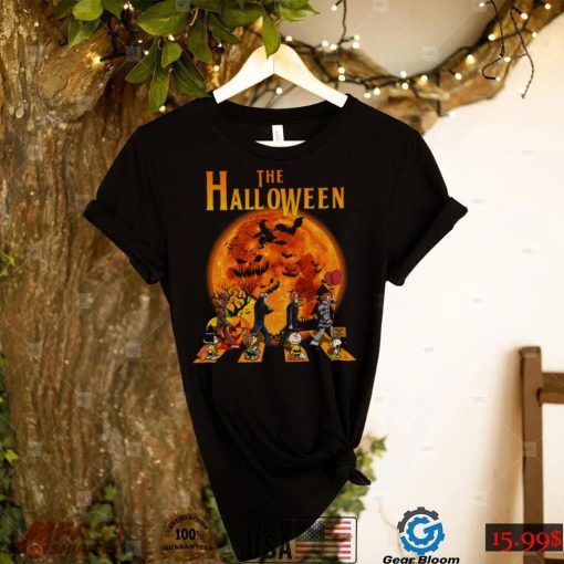 The Halloween Horror Movie And Peanuts Snoopy Red Moon T Shirt