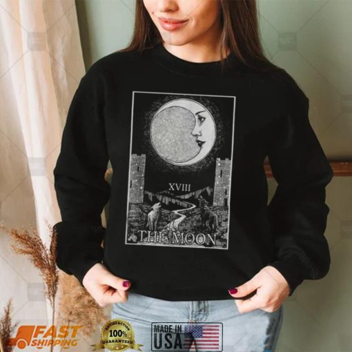 The Moon and Dogs Tarot Card Occult Goth Halloween Gothic T shirt