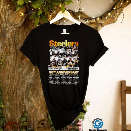 The Steelers Team 90th Anniversary 1933 2023 Signatures Thank You For The Memories Shirt