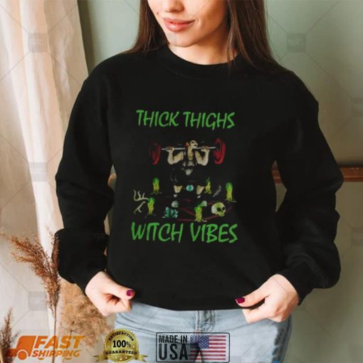 Thick Thighs Witch Vibes Halloween T shirt