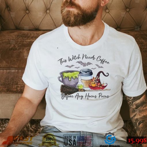 This Witch Needs Coffee Tshirt Halloween Boho Witch Shirt T Shirt