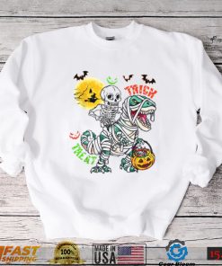Trick Rawr Treat Skeleton TRex Dinosaur Pumpkin Halloween Shirt