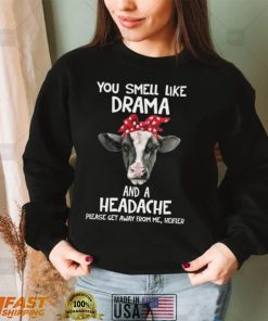 You Smell Like Drama And A Headache Please Get Away From Me Heifer Shirt, Hoodie