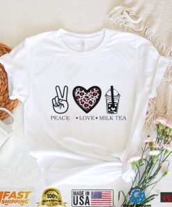Peace Love Boba Tea Food Graphic Kawaii Anime Friends Cute Shirt