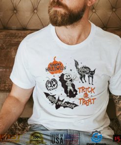 Spooky black cat pumpkin trick or treat happy halloween 2022 shirt