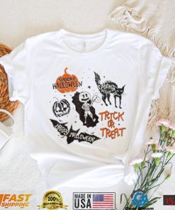 Spooky black cat pumpkin trick or treat happy halloween 2022 shirt