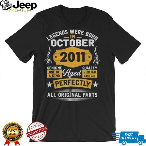 11 Year Old Gifts October Legends Born In 2011 11th Birthday T Shirt