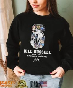 1934 2022 bill russell thank you for the memories signatures shirt 1