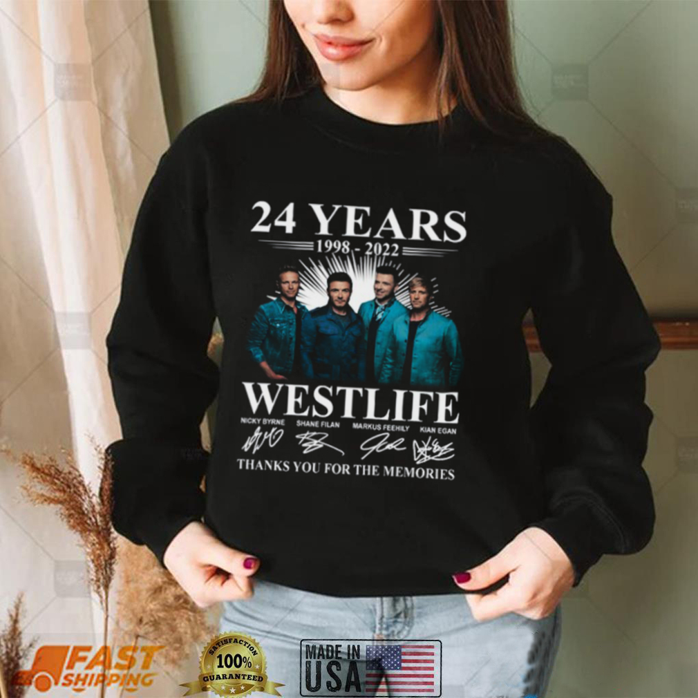 24 years 1998 2022 Westlife thanks you for the memories shirt - Gearbloom